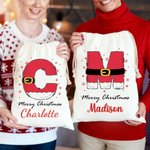 Sac de Noël à cordon avec nom flocon de neige personnalisé Père Noël Initial Cadeau de Noël Joyeux Noël pour les enfants Famille