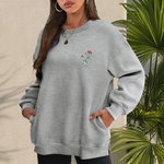 Henkilökohtainen Syntymä Flower Monivärinen huppari Pocket ja kirjailtu Initial All Season Daily Wear Syntymäpäivälahja perheen ystävä