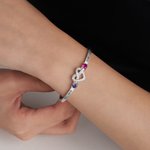 Personalizado nudo de amor circón Birthstones pulsera con nombre grabado cumpleaños aniversario San Valentín Día de regalo para las mujeres
