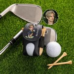 Henkilökohtainen Monivärinen PU Nahka Golf Ball Bag Tee haltija nimi ja valokuva Sport tarvikkeet Syntymäpäivälahja Golf Lover Friend