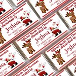Personalisierte Weihnachtsmann Hirsch Weihnachten Bar Wrapper mit Namen Weihnachten Schokolade Verpackung Geschenk für Familie Kinder