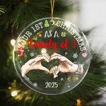 Personalizado Nuestra 1 ª Navidad como una familia en forma de corazón Tomados de la mano ornamento de acrílico con el nombre del árbol de Navidad Decoración Regalo para la familia recién nacidos