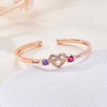 Personalizado nudo de amor circón Birthstones pulsera con nombre grabado cumpleaños aniversario San Valentín Día de regalo para las mujeres