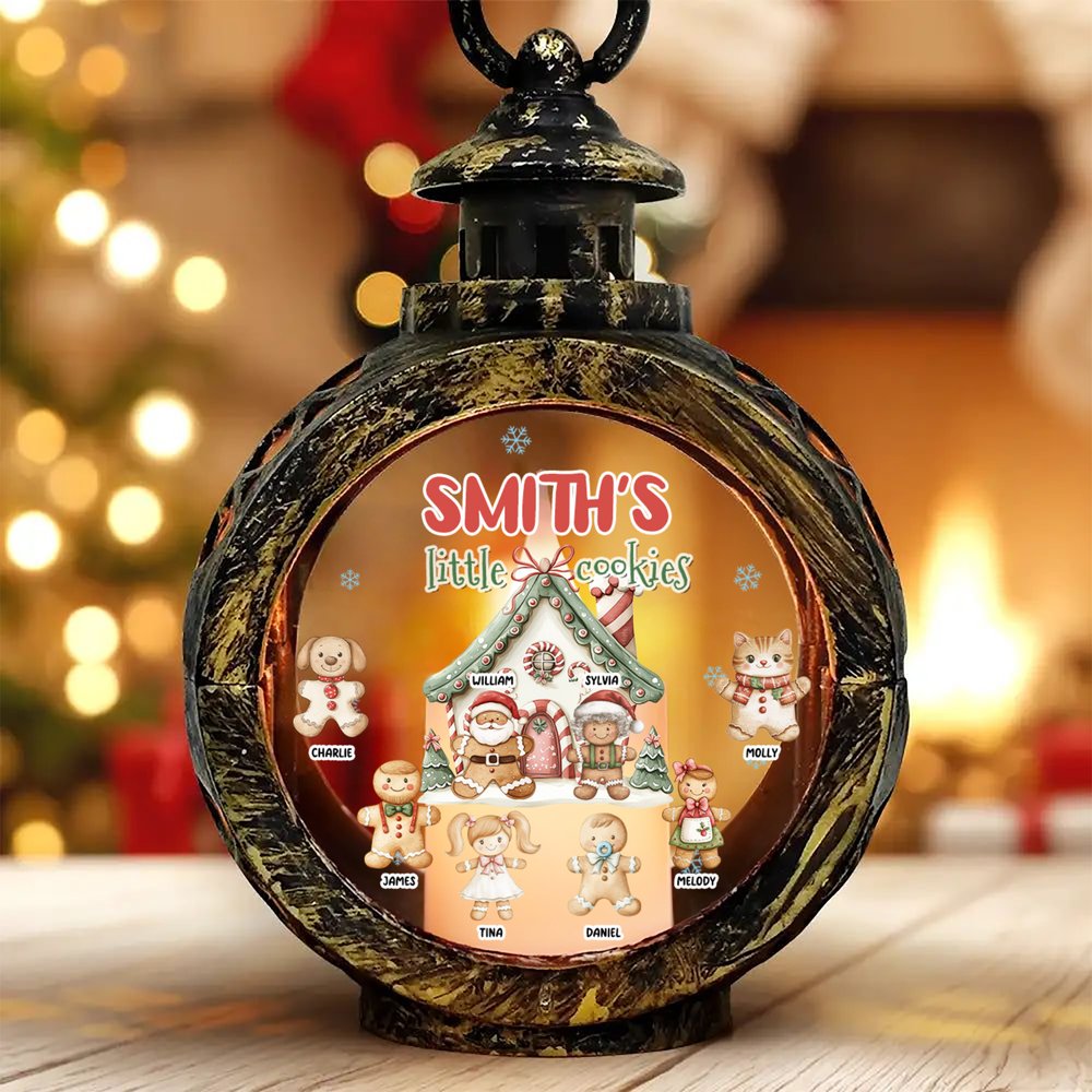 Personalized 1-8 Gingerbread Men LED Flameless Candle Ornament with Name Home Decor Christmas Gift for Family Friend 1