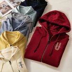 Sweat à Capuche Zippé Multicolore Personnalisée avec Nom et Initiale Brodés Cadeau d'Anniversaire pour Amis et Famille