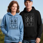 T-shirt et Sweat à Capuche Personnalisé avec Motif Crâne de Tarot et Texte Style Gothique Cadeau Fête d’Halloween pour Famille et Amis
