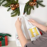 Personalized Christmas Tree Monogram 100% Cotton Wreath Sash with Embroidered Initial Home Decor Christmas Gift for Family Friends