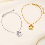 Personalizzato Birthstone Pet Paw Print Bracciale con nome inciso Squisito Gioielli Compleanno Regalo di Natale per l'amante degli animali domestici