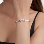 Personalizado nudo de amor circón Birthstones pulsera con nombre grabado cumpleaños aniversario San Valentín Día de regalo para las mujeres