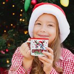Personalized Christmas Santa Hat Cute Animal 12 oz Multicolour Enamel Mug with Name Christmas Gift for Kids