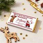 Personalisierte Weihnachtsmann Hirsch Weihnachten Bar Wrapper mit Namen Weihnachten Schokolade Verpackung Geschenk für Familie Kinder