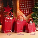 Personalized Artistic Initial Large Red Jute Tote Bag with Name Daily Use Christmas Gift for Family Friends