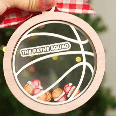 Ornement de Noël en bois personnalisé en 3D avec noms Décoration de l'arbre de Noël Faveurs de la fête de l'équipe Cadeau pour l'entraîneur Athlète