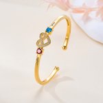 Personalizado nudo de amor circón Birthstones pulsera con nombre grabado cumpleaños aniversario San Valentín Día de regalo para las mujeres