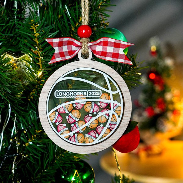 Ornement de Noël en bois personnalisé en 3D avec noms Décoration de l'arbre de Noël Faveurs de la fête de l'équipe Cadeau pour l'entraîneur Athlète