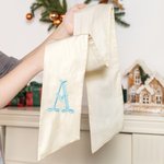 Personalized Christmas Tree Monogram 100% Cotton Wreath Sash with Embroidered Initial Home Decor Christmas Gift for Family Friends