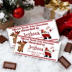 Personalisierte Weihnachtsmann Hirsch Weihnachten Bar Wrapper mit Namen Weihnachten Schokolade Verpackung Geschenk für Familie Kinder