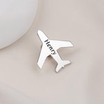 Alfiler de solapa de avión personalizado con nombre grabado Regalo de cumpleaños para pilotos Azafatas Auxiliares de vuelo