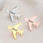 Alfiler de solapa de avión personalizado con nombre grabado Regalo de cumpleaños para pilotos Azafatas Auxiliares de vuelo
