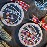 Ornement de Noël en bois personnalisé en 3D avec noms Décoration de l'arbre de Noël Faveurs de la fête de l'équipe Cadeau pour l'entraîneur Athlète