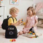 Personalized Multicolor Embroidered Flower Rainbow Corduroy Backpack with Name and Front Magnetic Buckle Pocket Birthday Back to School Gift for Kids