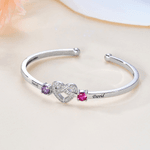 Personalized Love Knot Zircon Birthstones Bracelet with Engraved Name Birthday Anniversary Valentine's Day Gift for Women