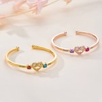 Personalizado nudo de amor circón Birthstones pulsera con nombre grabado cumpleaños aniversario San Valentín Día de regalo para las mujeres