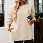 Henkilökohtainen Syntymä Flower Monivärinen huppari Pocket ja kirjailtu Initial All Season Daily Wear Syntymäpäivälahja perheen ystävä