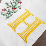 Personalized Christmas Tree Monogram 100% Cotton Wreath Sash with Embroidered Initial Home Decor Christmas Gift for Family Friends