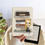 Funda para Kindle personalizada con personaje de dibujos animados y nombre uso diario regalo de cumpleaños para amantes de los libros
