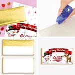 Personalisierte Weihnachtsmann Hirsch Weihnachten Bar Wrapper mit Namen Weihnachten Schokolade Verpackung Geschenk für Familie Kinder
