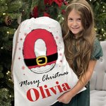 Sac de Noël à cordon avec nom flocon de neige personnalisé Père Noël Initial Cadeau de Noël Joyeux Noël pour les enfants Famille