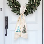 Personalized Christmas Tree Monogram 100% Cotton Wreath Sash with Embroidered Initial Home Decor Christmas Gift for Family Friends