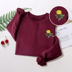 Henkilökohtainen Syntymä Flower Monivärinen huppari Pocket ja kirjailtu Initial All Season Daily Wear Syntymäpäivälahja perheen ystävä