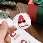 Personalised Santa Claus Initial Waterproof Stickers with Name DIY Gift Decoration Cute Christmas Gift Festival Party Favors for Kids Family 6