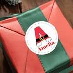 Personalized Santa Claus Initial Waterproof Stickers with Name DIY Gift Decoration Cute Christmas Gift Festival Party Favors for Kids Family