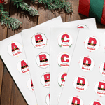 Personalised Santa Claus Initial Waterproof Stickers with Name DIY Gift Decoration Cute Christmas Gift Festival Party Favors for Kids Family 3