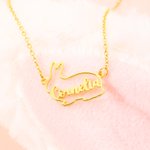 Personalised Cute Rabbit Necklace with Name Rabbit Jewellery Birthday Gift for Women Girls Animal Lovers