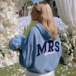 Personalised Mrs Multicolour Soft Sweatshirt Hoodie with Surname Bridal Shower Honeymoon Gift for Bride