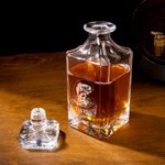 Personalized Fishing Pattern Whiskey Decanter 2 Glasses Set with Engraved Name Initial and Wooden Storage Box Birthday Gift for Bartending Enthusiasts