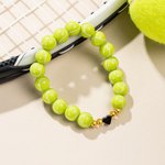 Personlig tennisball silikonperlearmbånd med navn Team Spirit Wear Game Day Bursdagsgave til Cheerleader Tennisentusiast
