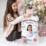 Spersonalizowana specjalna dostawa North Pole Santa Claus Płócienna torba prezentowa z imieniem i zdjęciem Świąteczny prezent dla rodziny przyjaciół