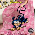 Personalised Cute Tail-Bouncing Marsupilami Soft Throw Blanket with Name Home Decor Birthday Christmas Gift for Kids | Callie × Marsupilami®