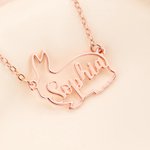 Personalised Cute Rabbit Necklace with Name Rabbit Jewellery Birthday Gift for Women Girls Animal Lovers