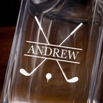 Decantador de Whisky Personalizado con Nombre e Inicial Elementos de Golf Regalo de Cumpleaños para los Amantes del Golf