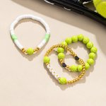 Personlig tennisball silikonperlearmbånd med navn Team Spirit Wear Game Day Bursdagsgave til Cheerleader Tennisentusiast