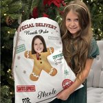 Spersonalizowana specjalna dostawa North Pole Santa Claus Płócienna torba prezentowa z imieniem i zdjęciem Świąteczny prezent dla rodziny przyjaciół