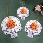Gepersonaliseerd basketbal acryl opknoping ornament met naam en jaar boom decoratie kerstcadeau voor basketbal liefhebber