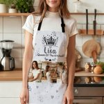 Corona personalizzata con stampe a forma di cuore 3 foto Grembiule impermeabile regolabile con nome e tasche Regalo di compleanno per la festa della mamma e della nonna