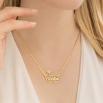 Personalised Cute Rabbit Necklace with Name Rabbit Jewellery Birthday Gift for Women Girls Animal Lovers